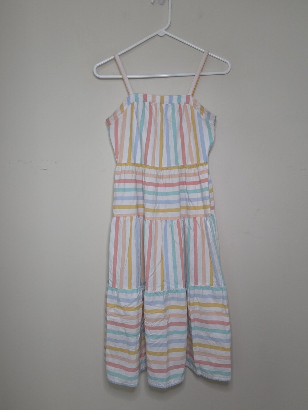 🎉 Girls Wonder Nation Pastel Striped Long Dress Sz Large 10/12